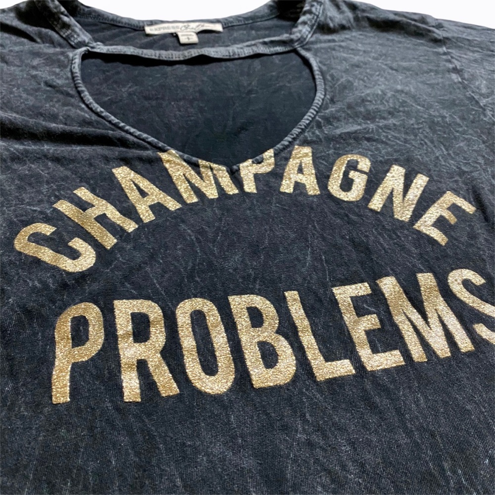 Express Black T-shirt with Gold Letters